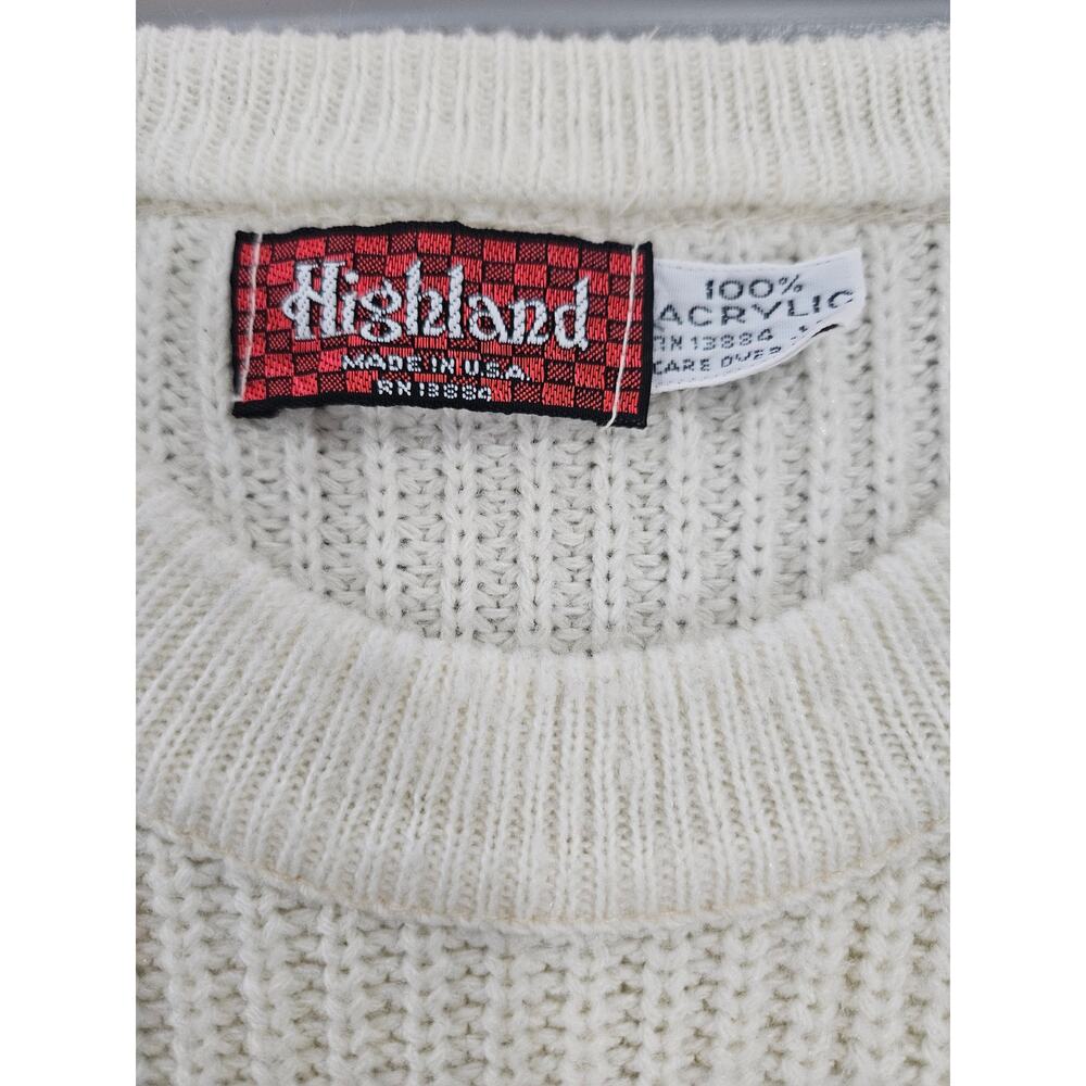 Vintage Highland Sweater Mens XL USA Striped Colorblock 90s Acrylic - Picture 2 of 6